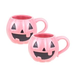 Set of 2 Pink Pumpkin Mugs ! Ways to Celebrate *Walmart*